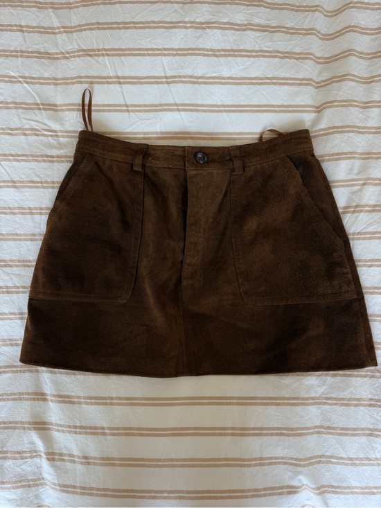 Banana Republic Dresses & Skirts - Brown Suede Mini Skirt with Front Pockets